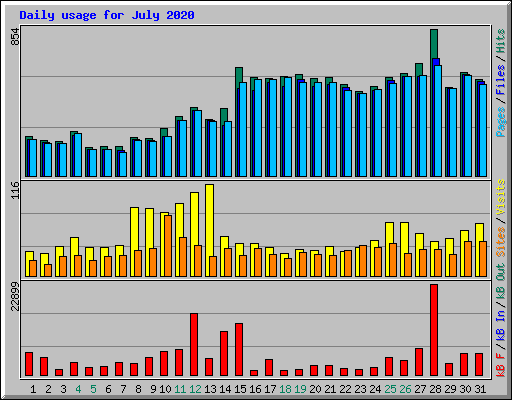 Daily usage for July 2020