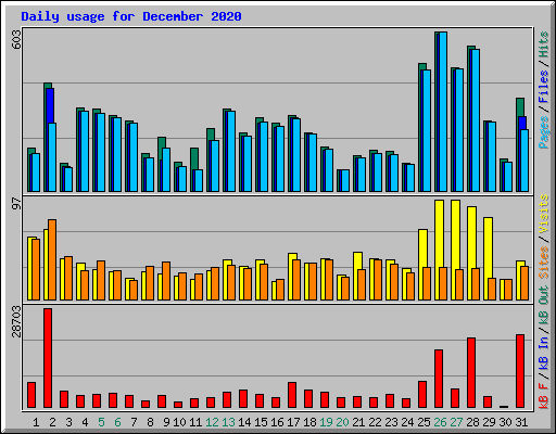 Daily usage for December 2020