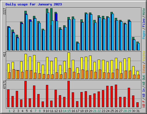 Daily usage for January 2023