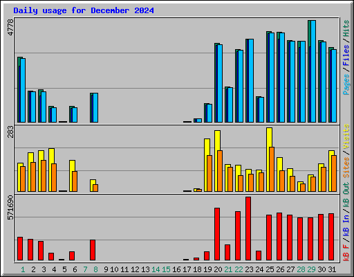 Daily usage for December 2024