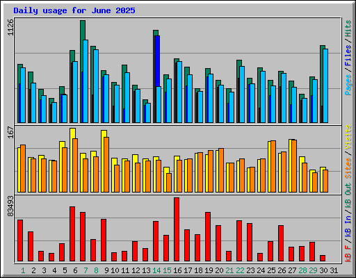 Daily usage for June 2025