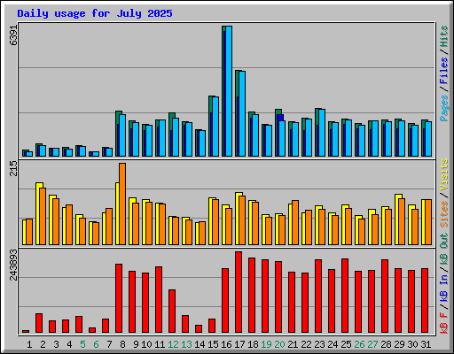 Daily usage for July 2025