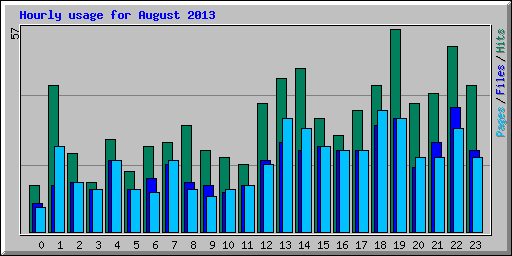 Hourly usage for August 2013