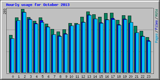 Hourly usage for October 2013