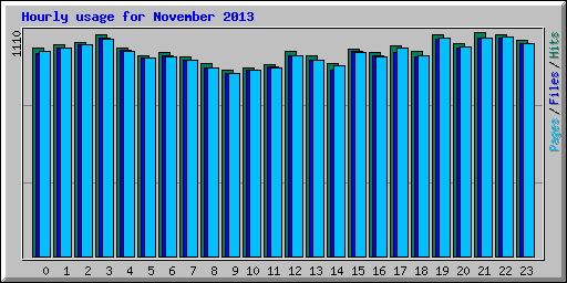 Hourly usage for November 2013