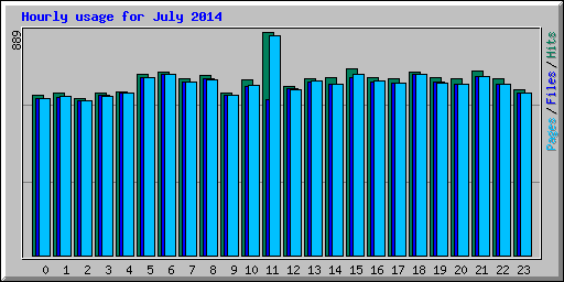 Hourly usage for July 2014