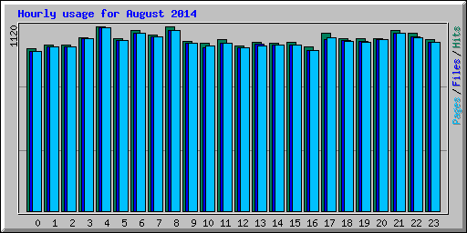 Hourly usage for August 2014