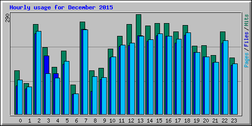 Hourly usage for December 2015
