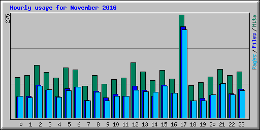 Hourly usage for November 2016