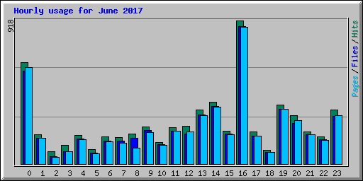 Hourly usage for June 2017