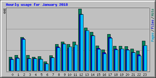 Hourly usage for January 2018