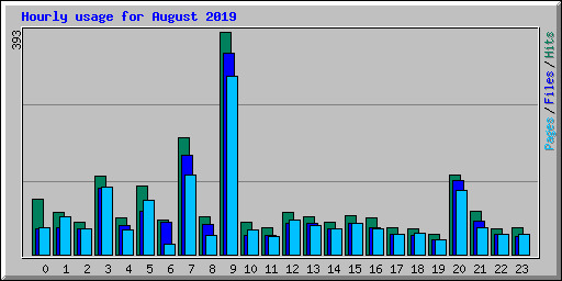 Hourly usage for August 2019