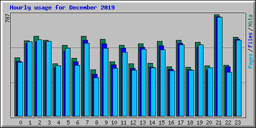Hourly usage for December 2019