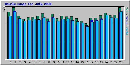 Hourly usage for July 2020