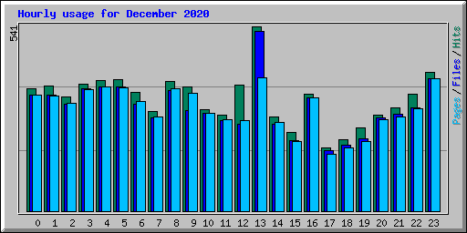 Hourly usage for December 2020