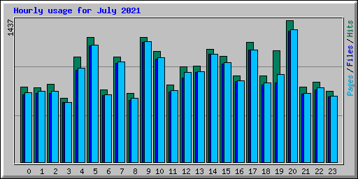 Hourly usage for July 2021