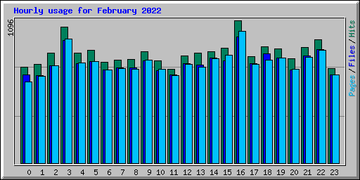 Hourly usage for February 2022