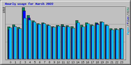 Hourly usage for March 2022