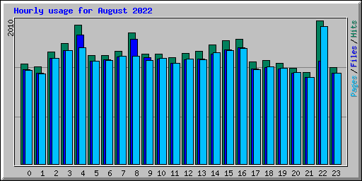 Hourly usage for August 2022