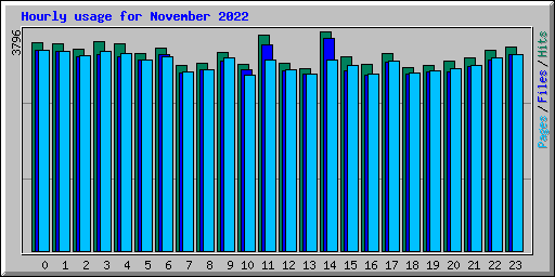 Hourly usage for November 2022