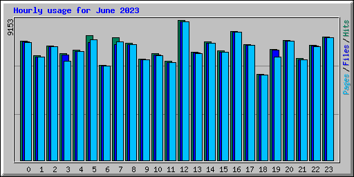 Hourly usage for June 2023