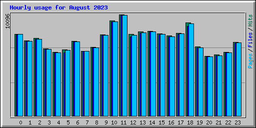 Hourly usage for August 2023
