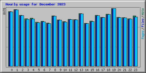 Hourly usage for December 2023