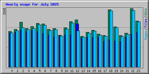 Hourly usage for July 2025